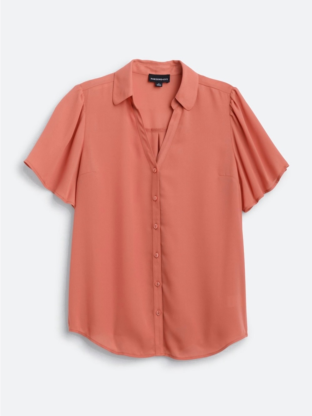 FORTUNE + IVY Dalton Flutter Sleeve Blouse